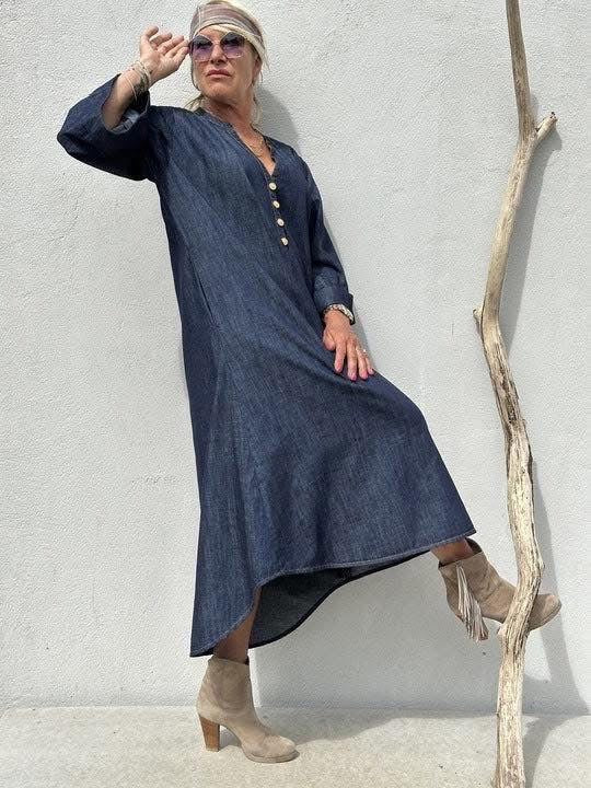 Gaspar 2507722 Mumbai denim dress blue