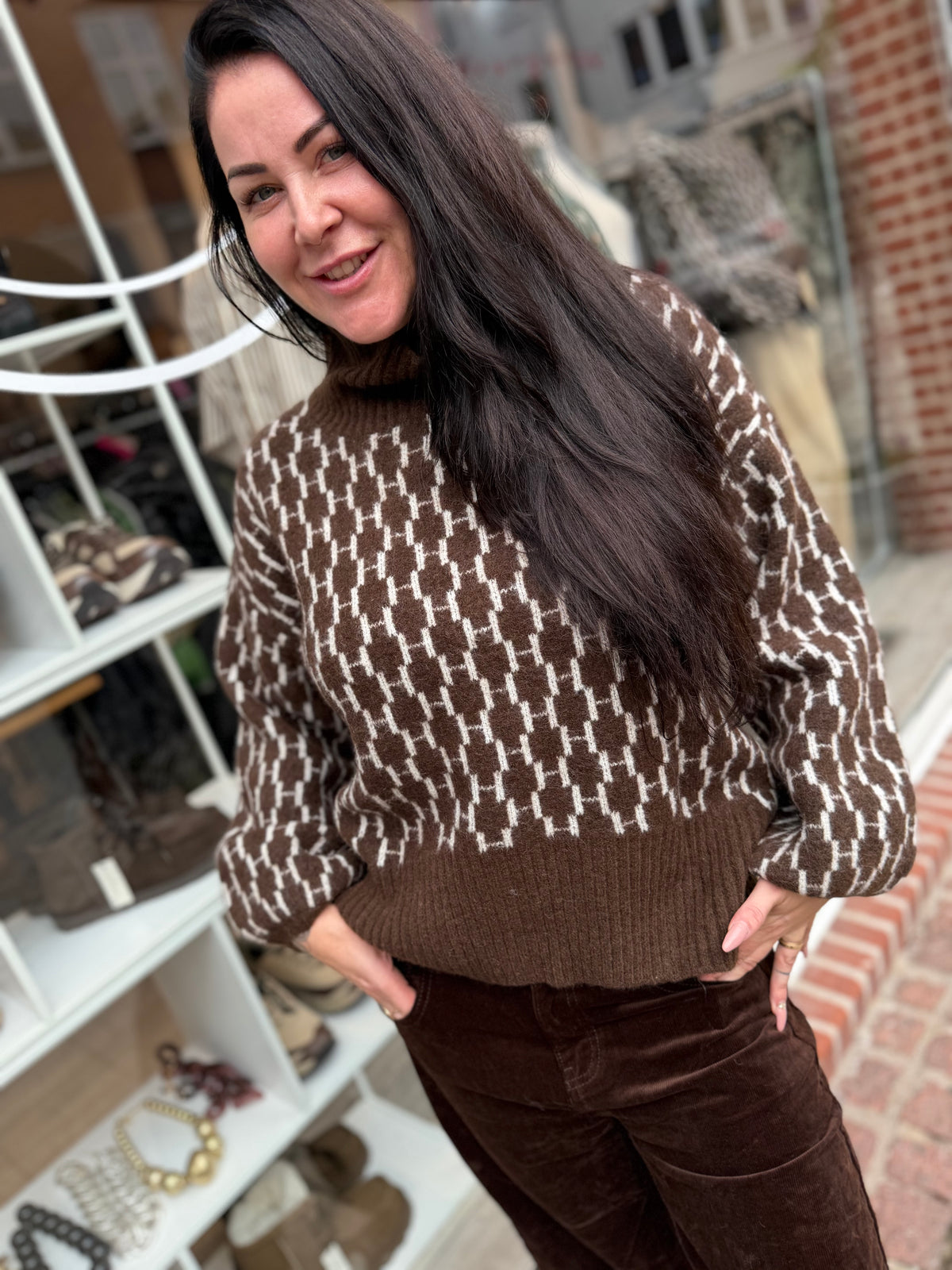 HÈST 2630120854 FAM sweater new pattern dark earth