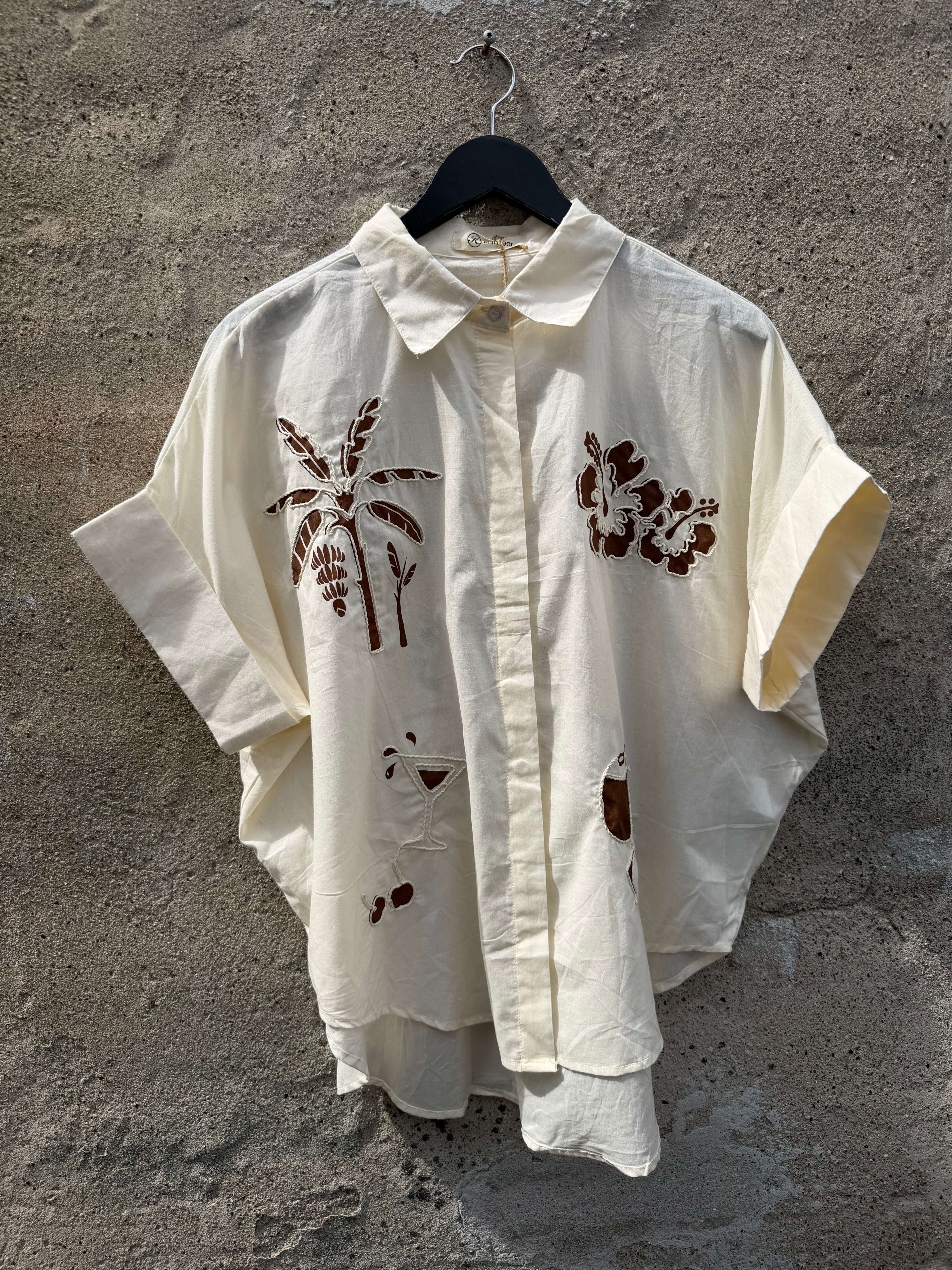 Calo shirt embrodery off white