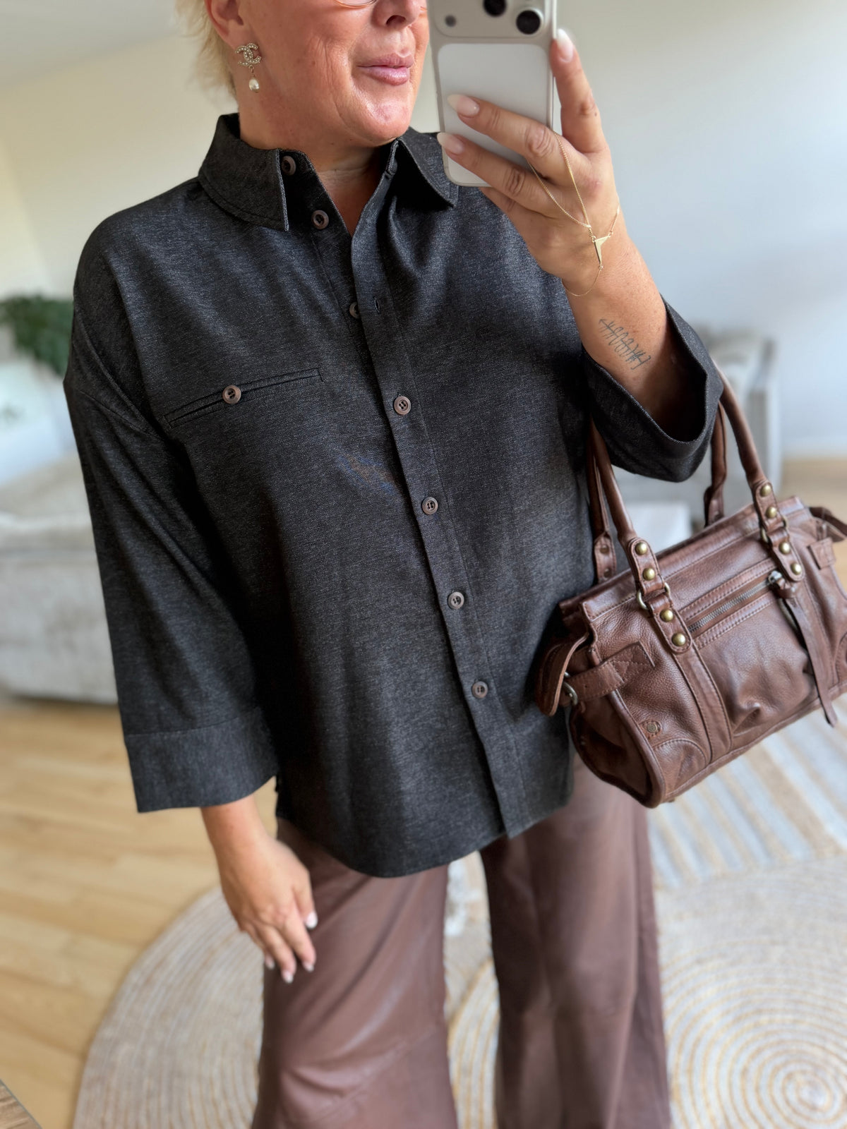 Costamani 2608103 Dolly shirt black melange