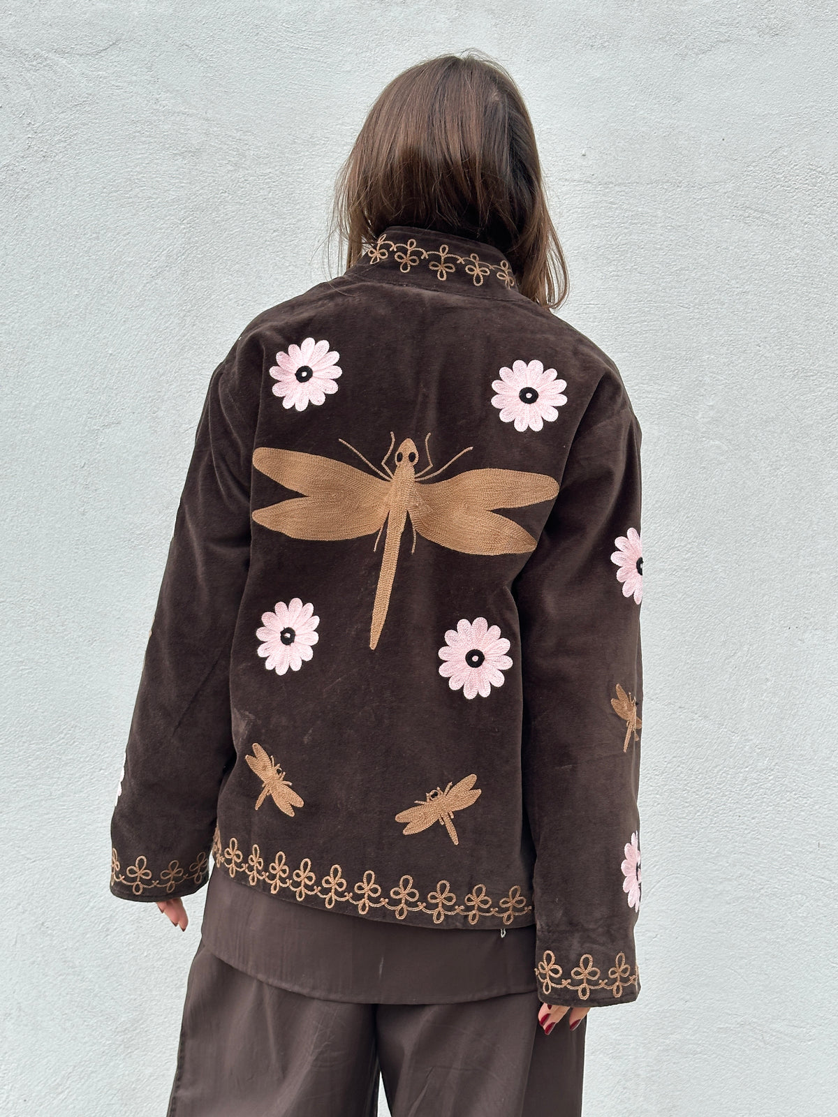 Gaspar 2607505 Utah short velvet jacket chocolate