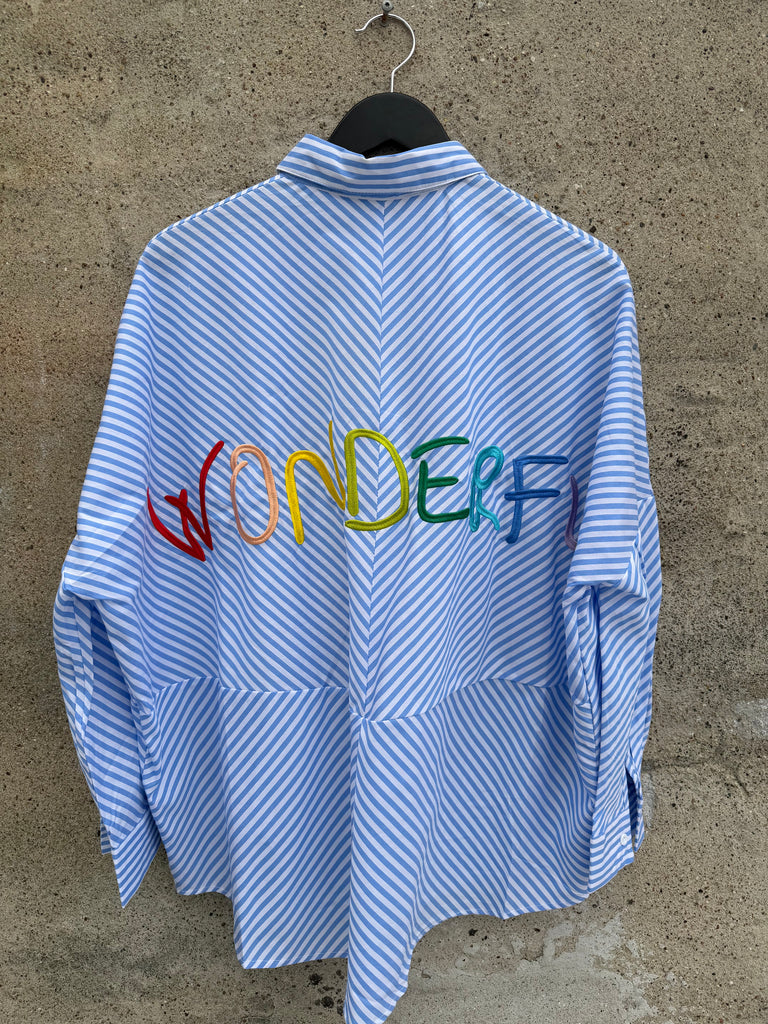 Boho Love B1333 skjorte stripe blue