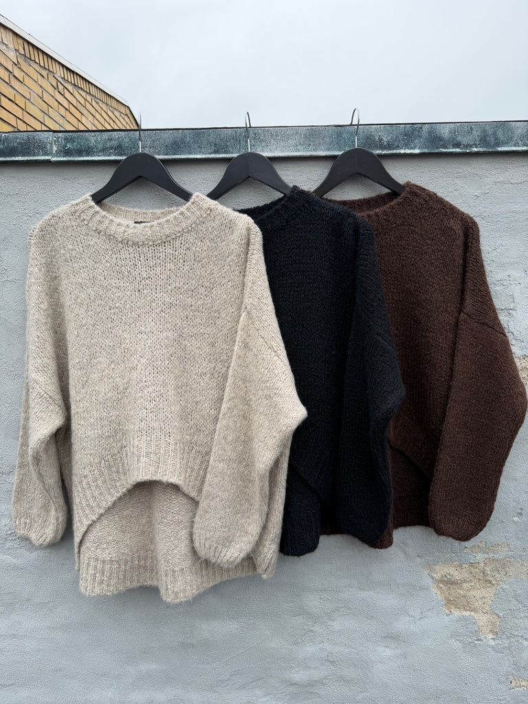 Qnuz 9199 knit blouse taupe