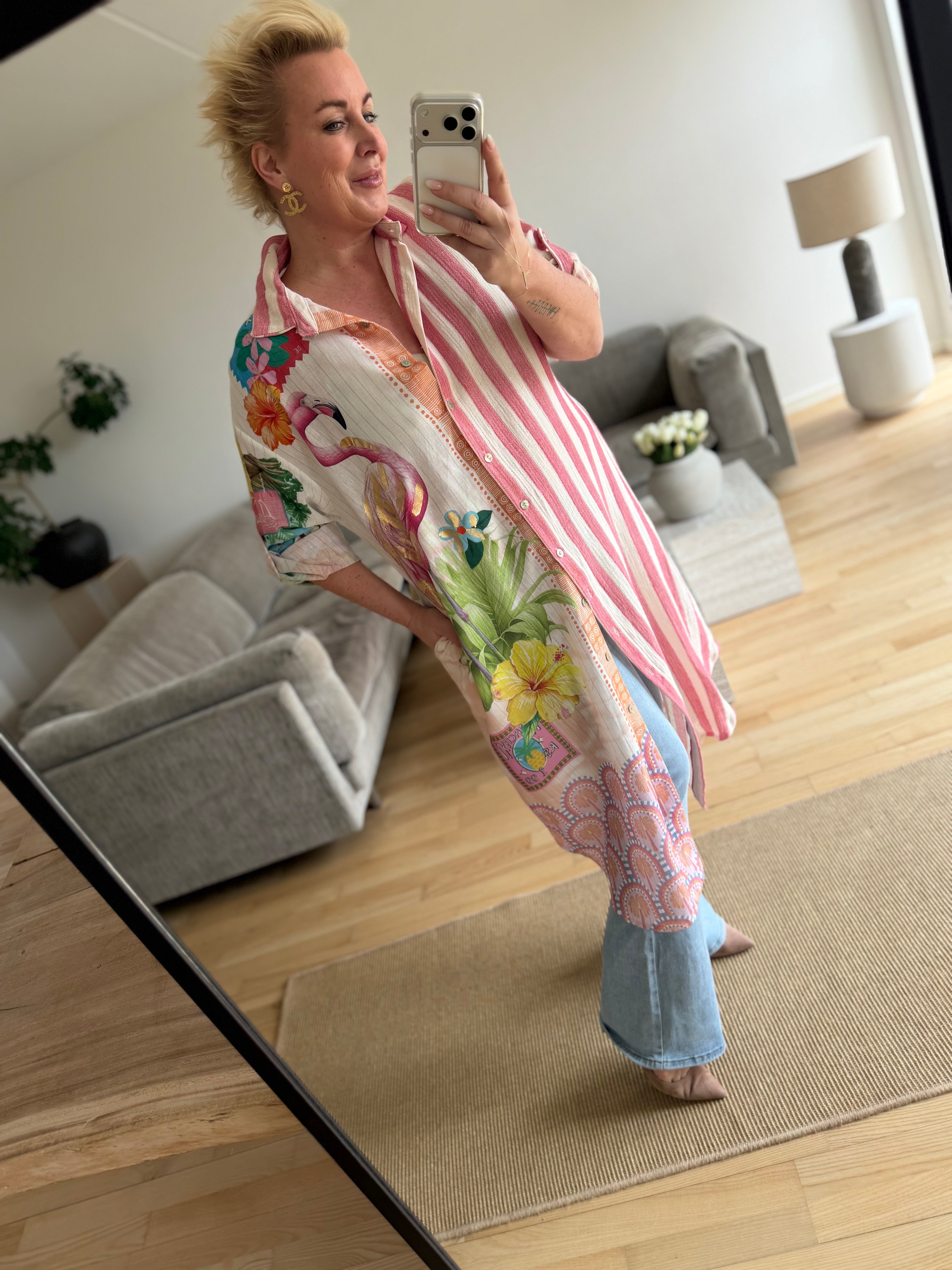 By Engbork Flamingo dress stripe