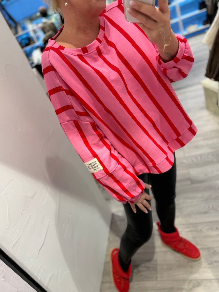 By Engbork Rosie blouse stripe pink