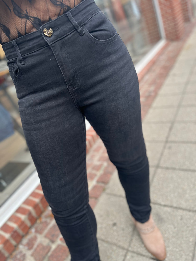 LECOCO 34814 Heart bukser denim washed