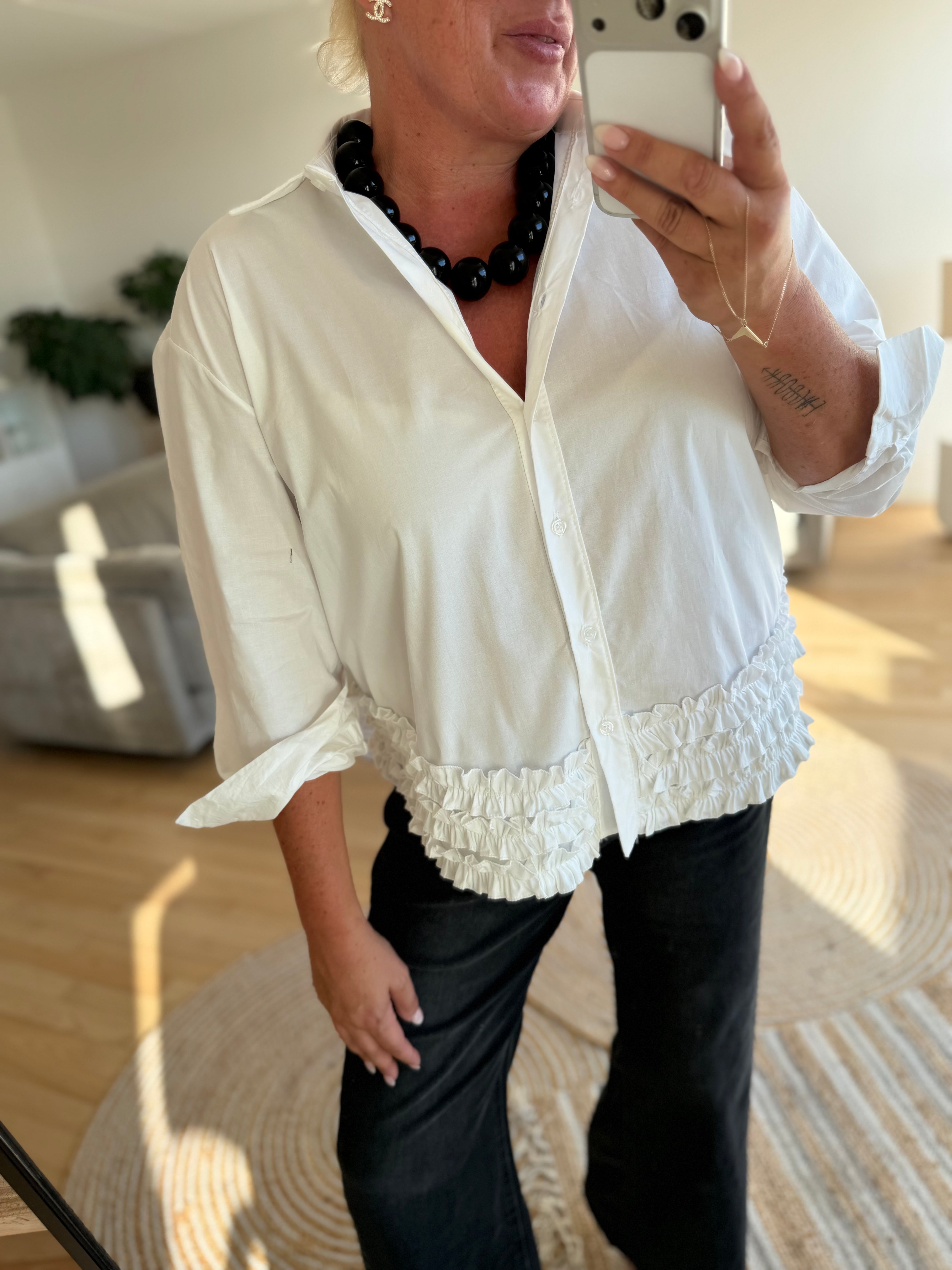 Boho Love B1423 frill shirt white