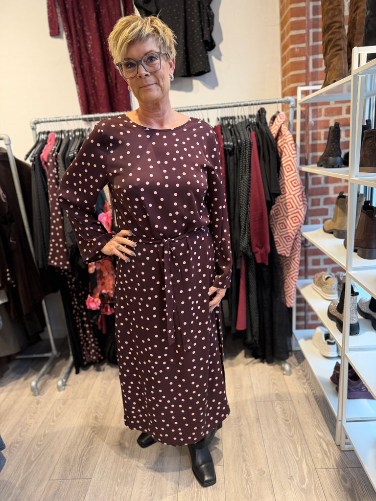 Love & Divine love1421 dot dress bordeaux