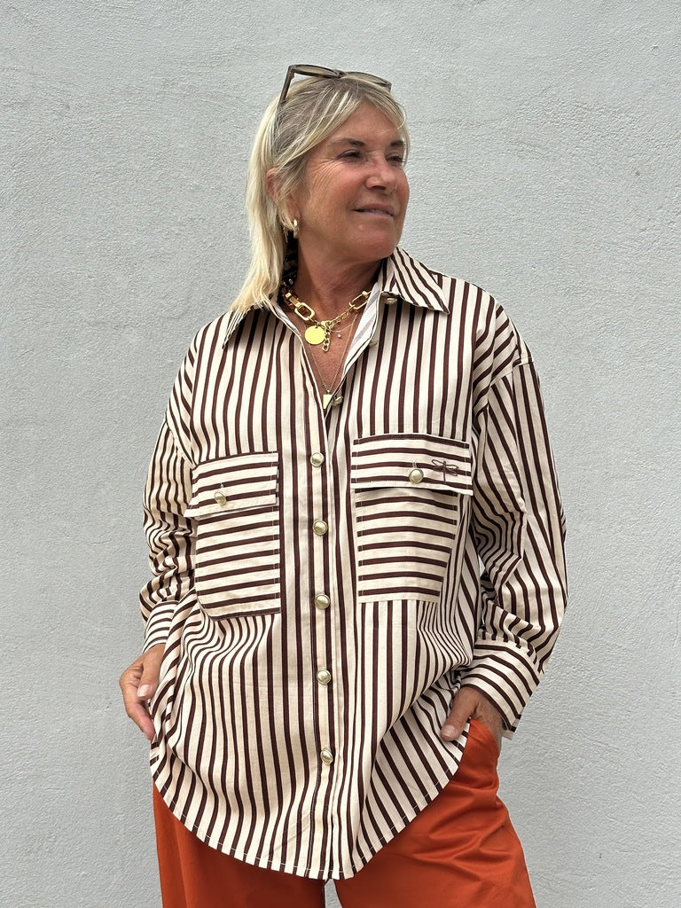 Gaspar 2601724 Sevilla shirt stripe brown