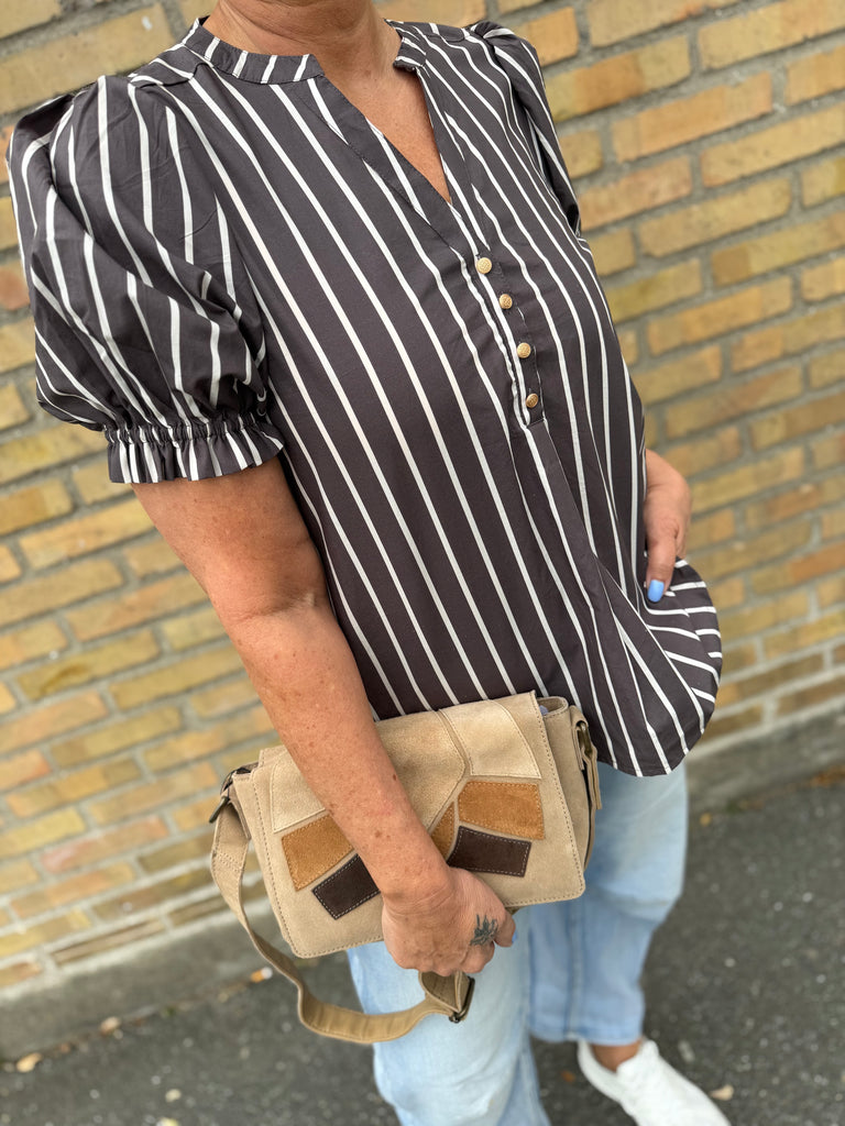 Gaspar 2601338 Tunø blouse stripe brown
