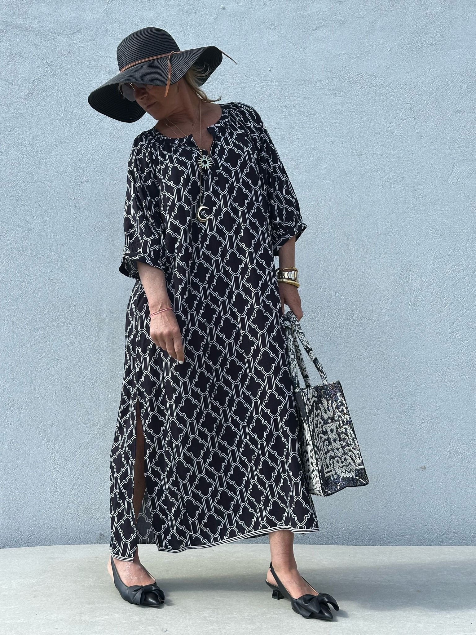 Gaspar 2601758 Athen dress print black