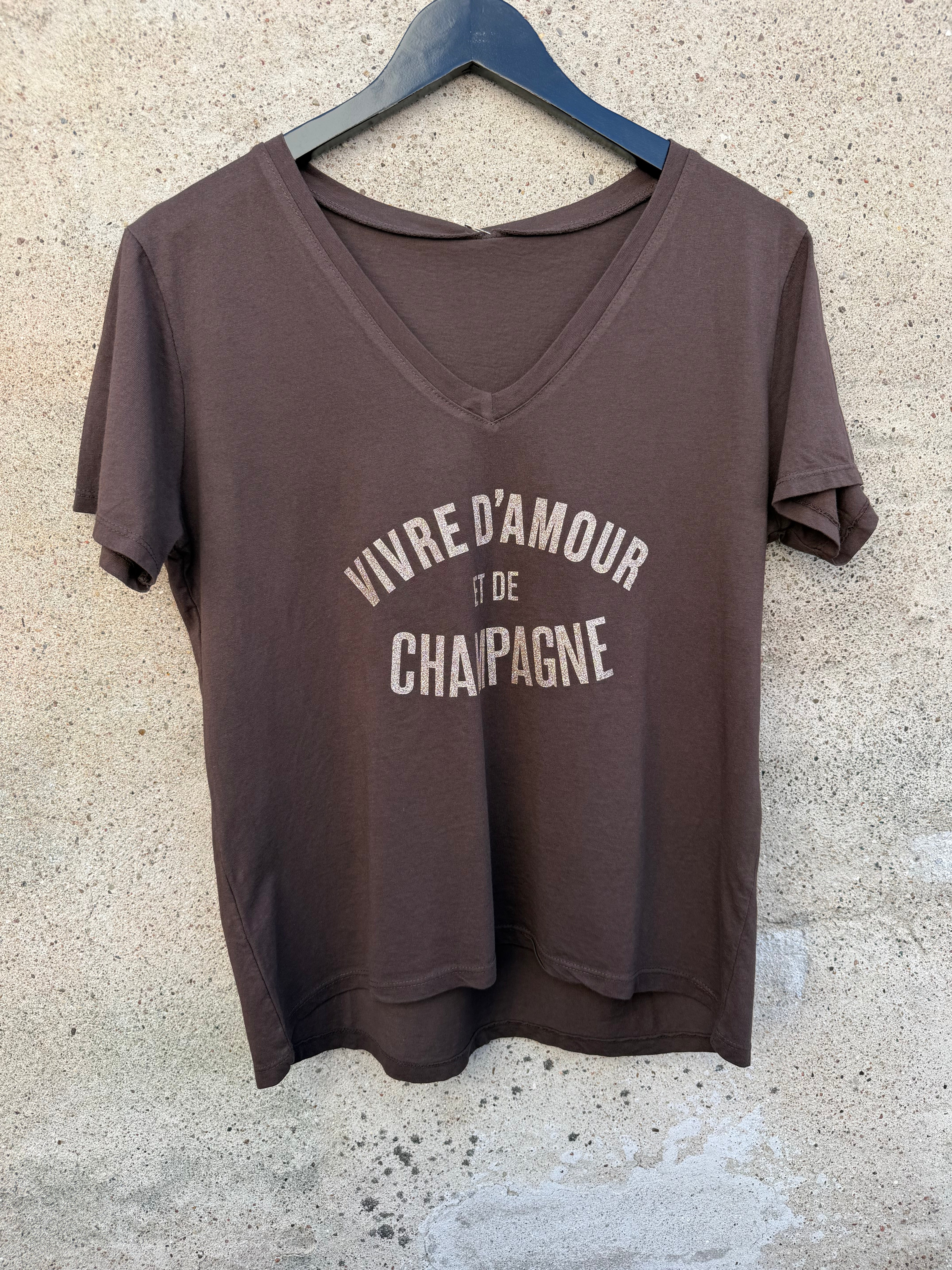 Champagne T-shirt gold brown