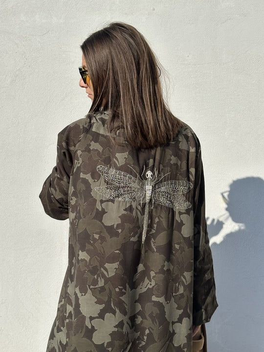 Gaspar 2601700 Luna camo dress green