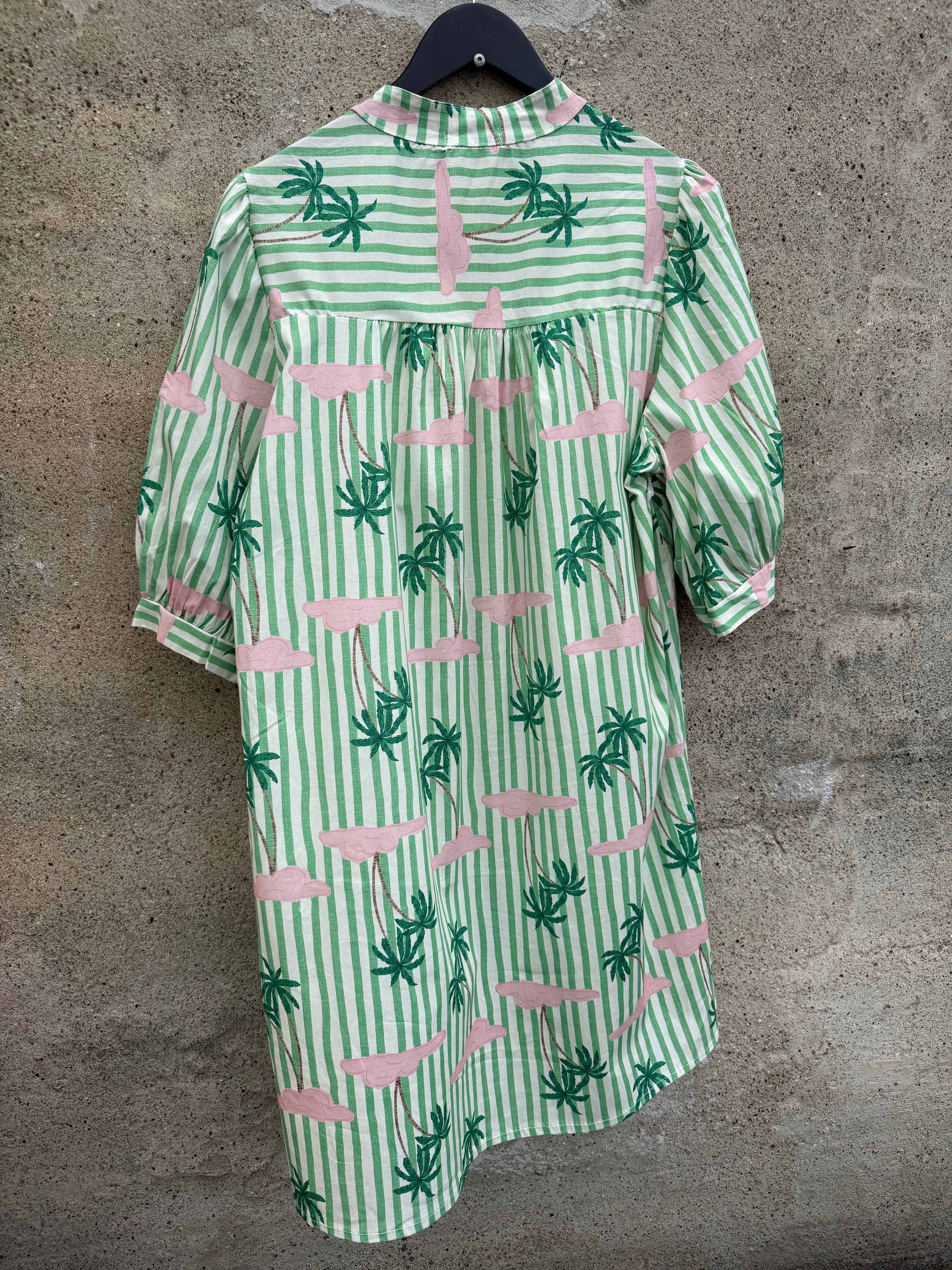 Palm Island dress stripe mint