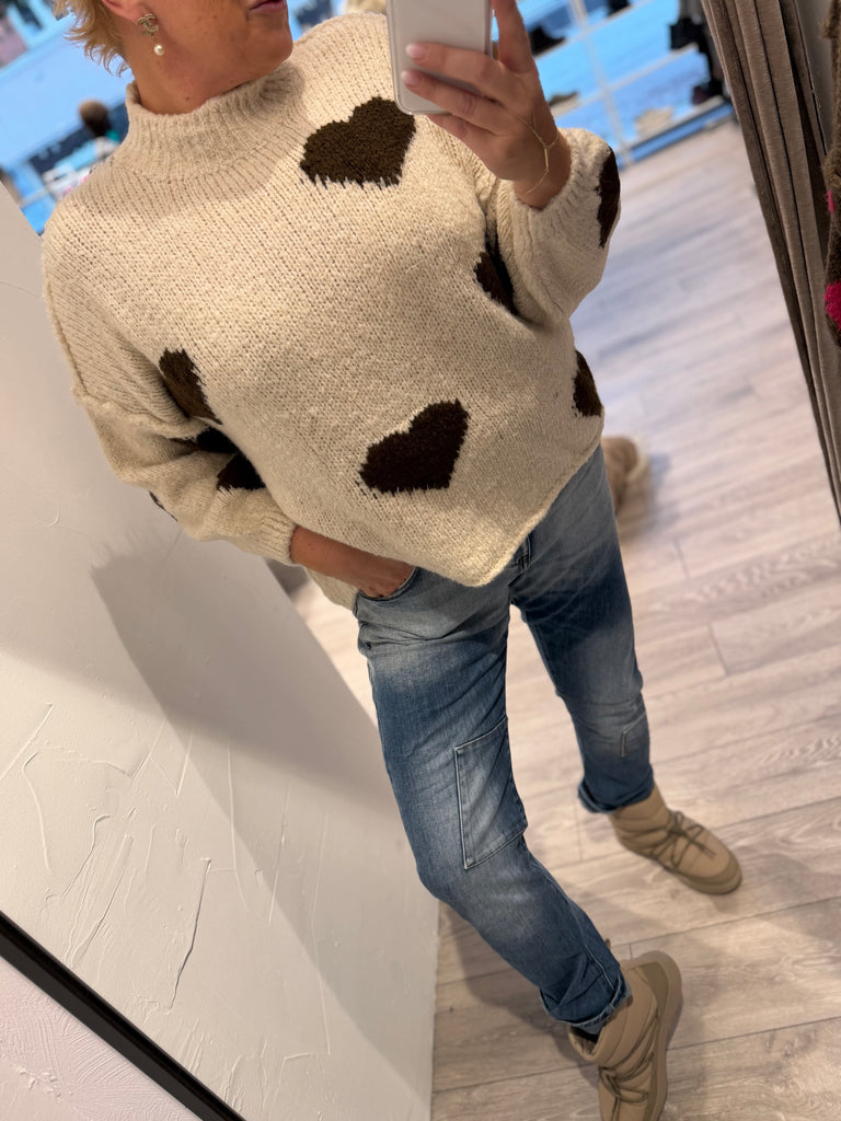 Boho Love B1313 strik hearts beige