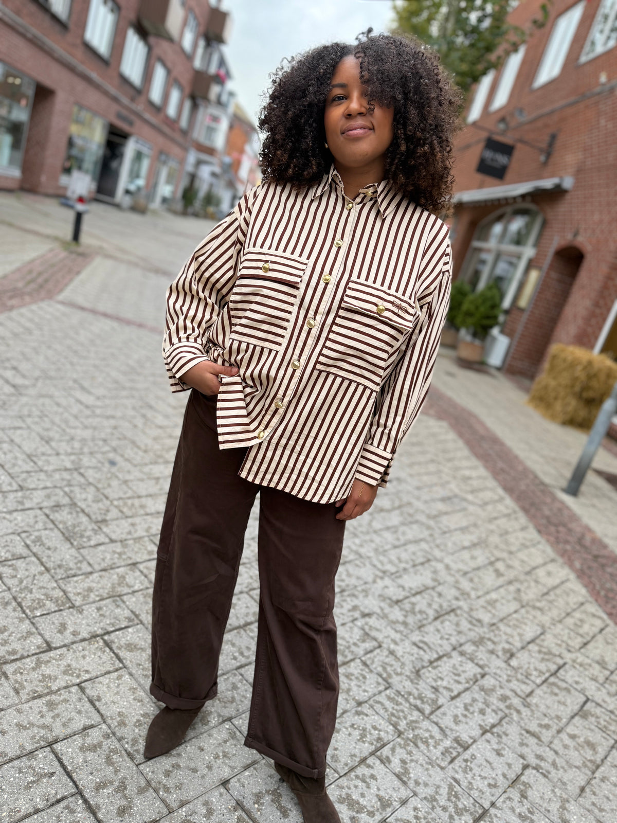 Gaspar 2601724 Sevilla shirt stripe brown