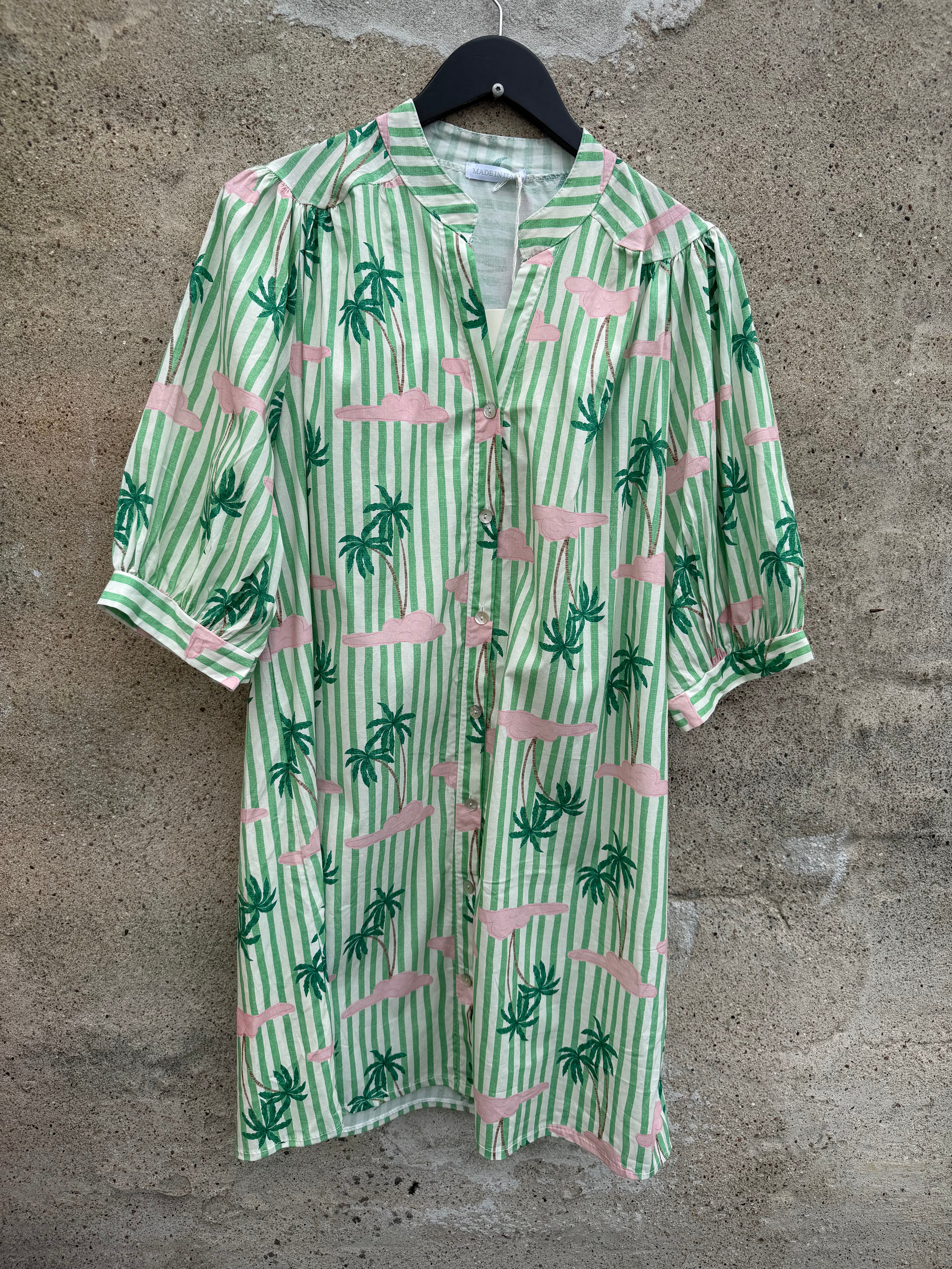 Palm Island dress stripe mint