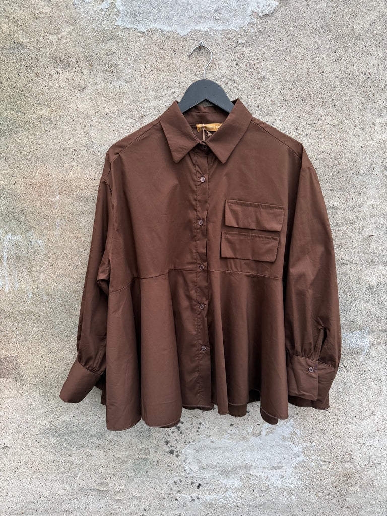 Boho Love B1289 skjorte pocket brown