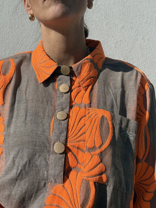 Gaspar 2601342 Porto blouse jacquard sand