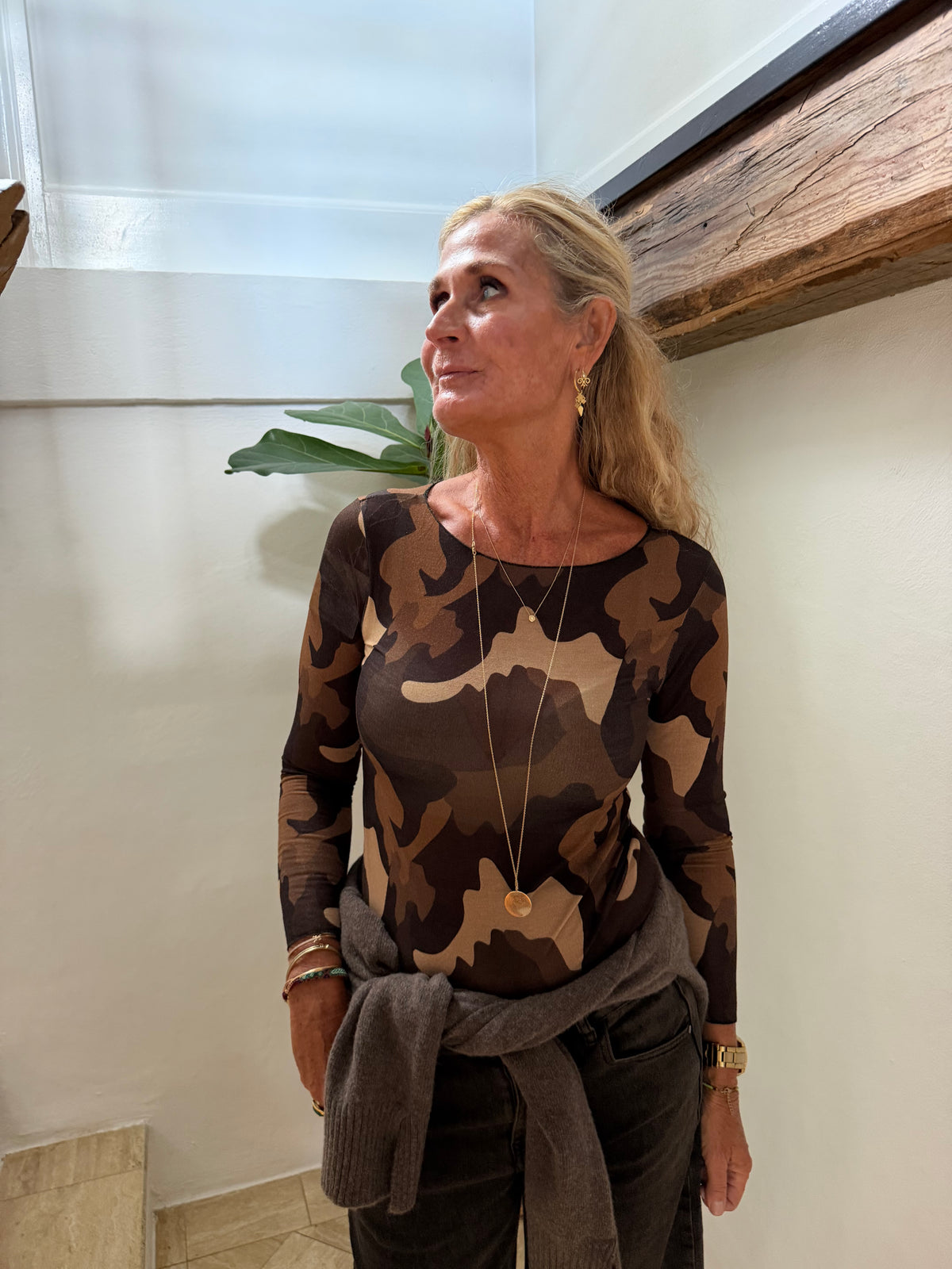 CABANA Living 12733 Cash blouse camo mou