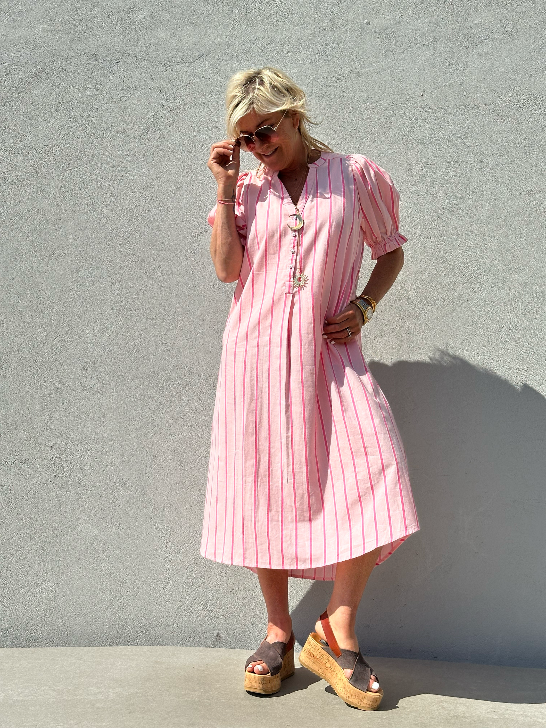 Gaspar 2601719 Tunø dress stripe rose