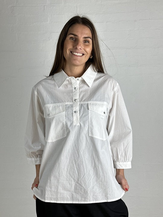 Gaspar 2601312 Oslo poplin shirt white