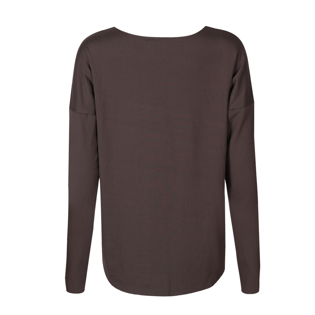 Liberte 9354 Alma LS top fleece dark chocolate