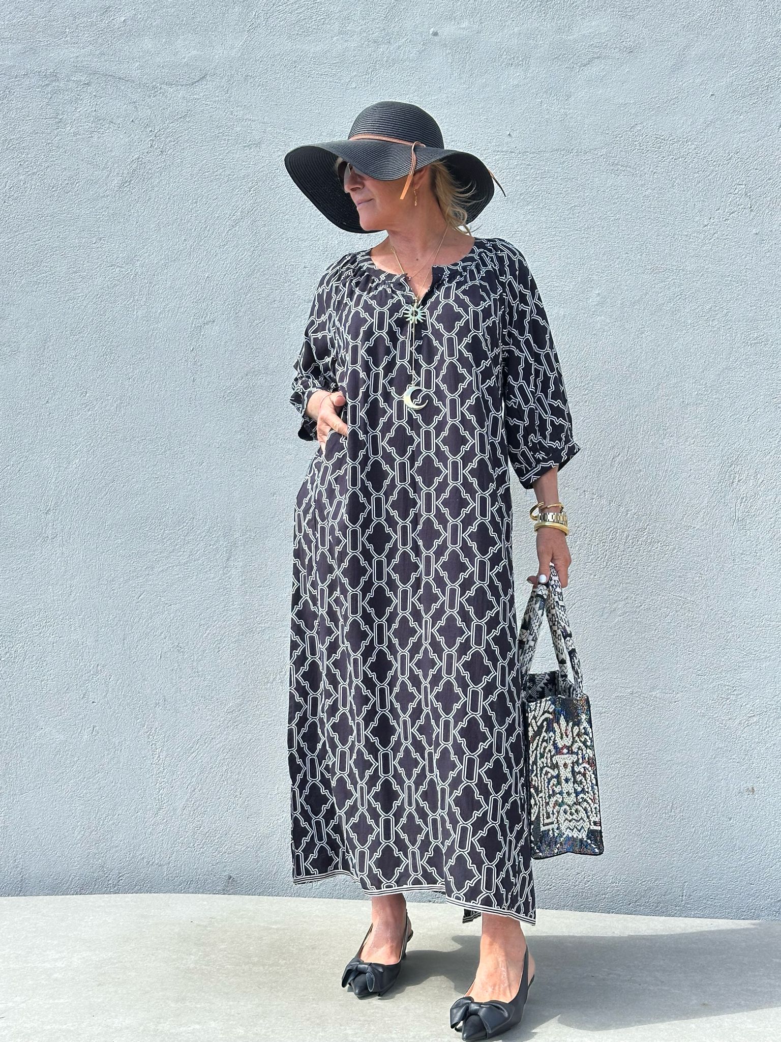 Gaspar 2601758 Athen dress print black