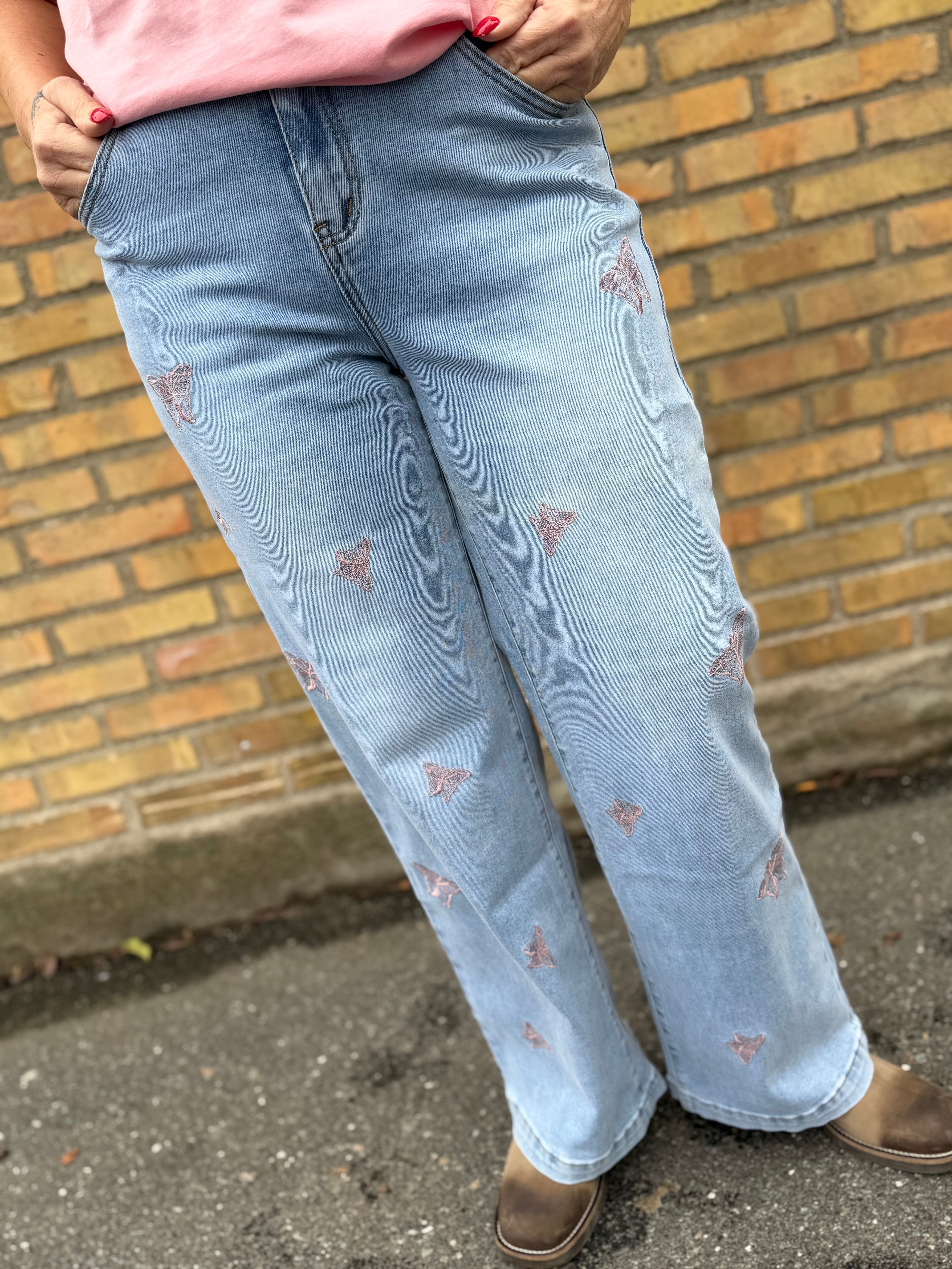 By Engbork Q865 jeans denim butterfly