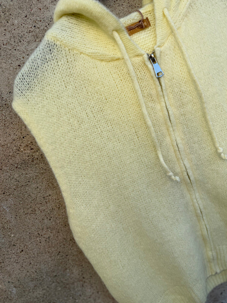 Boho Love B1342 strik vest hoodie yellow