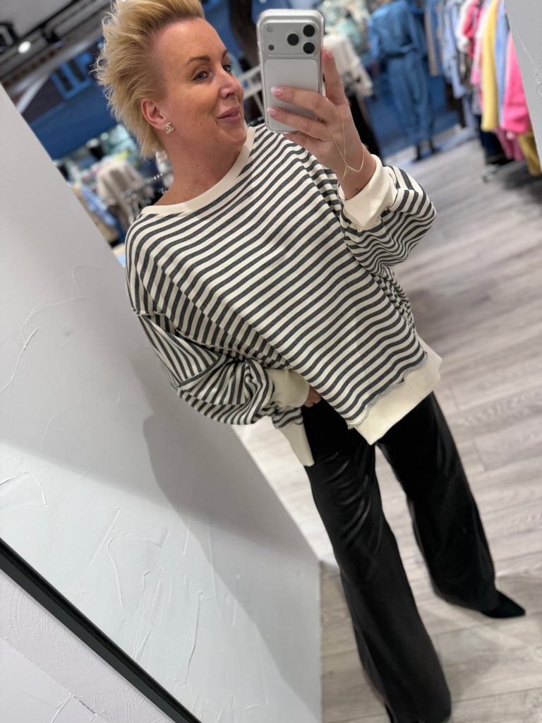 By Engbork Wilma bluse stripe carbon