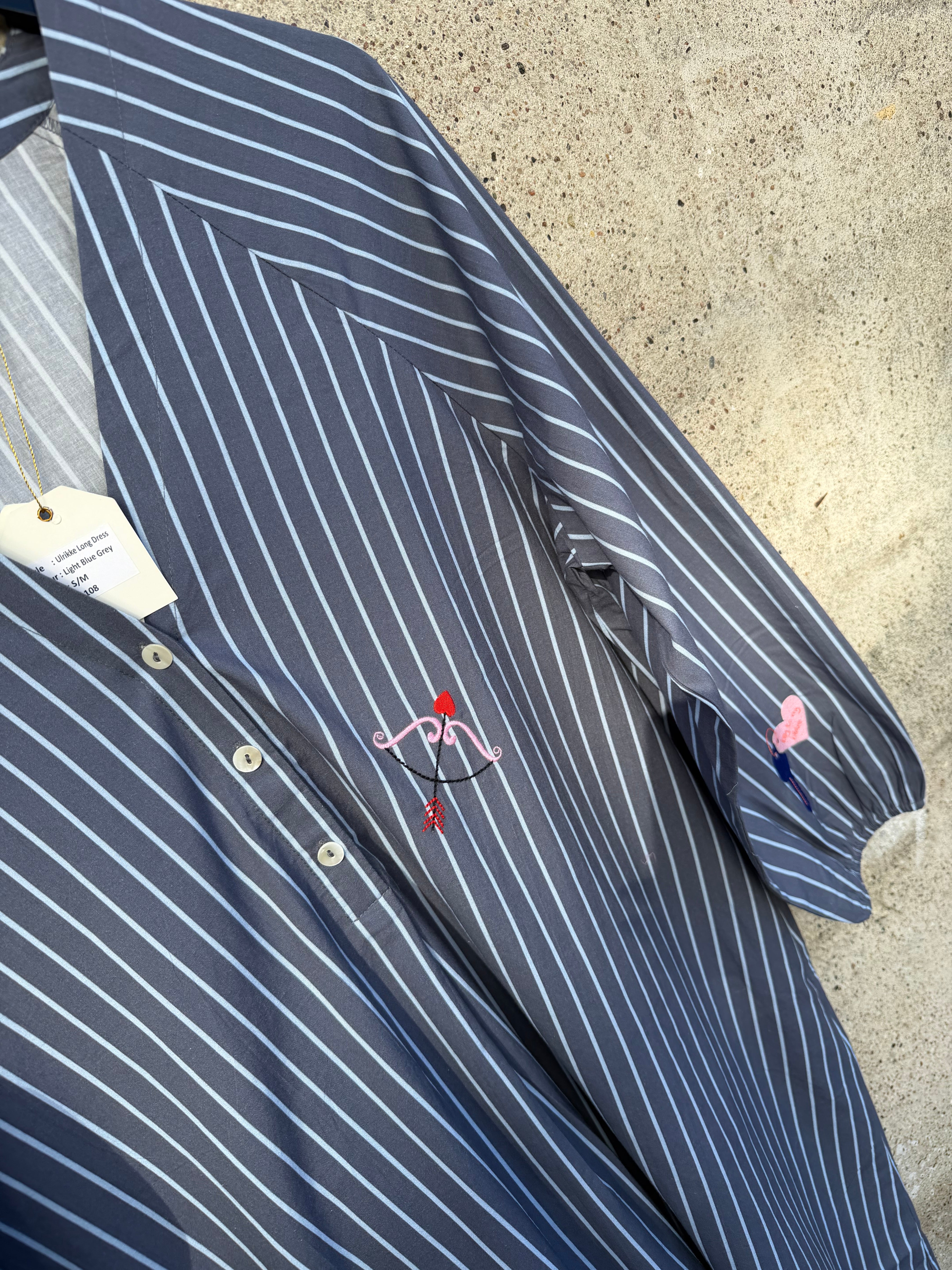 WAUW Ulrikke long dress stripe light blue
