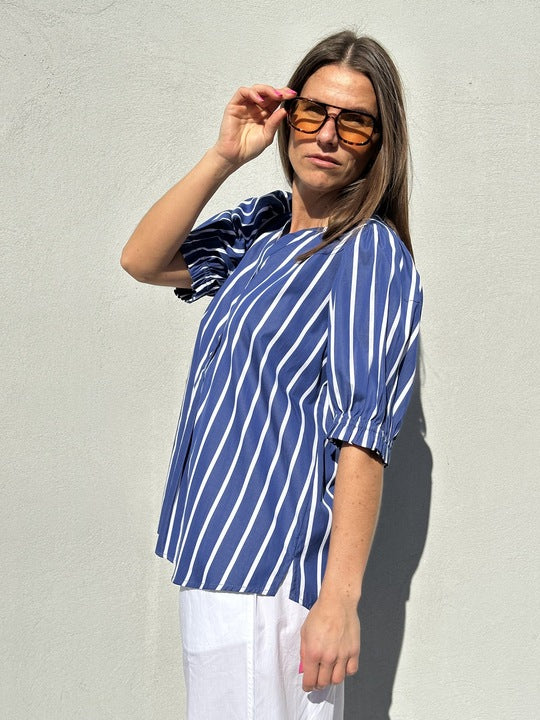 Gaspar 2601338 Tunø blouse stripe blue