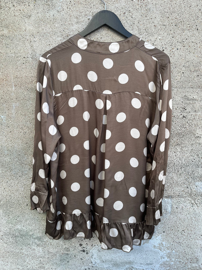 Boho Love B1292 skjorte dot satin taupe