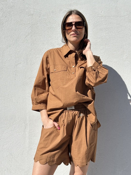 Gaspar 2601312 Oslo poplin shirt nougat