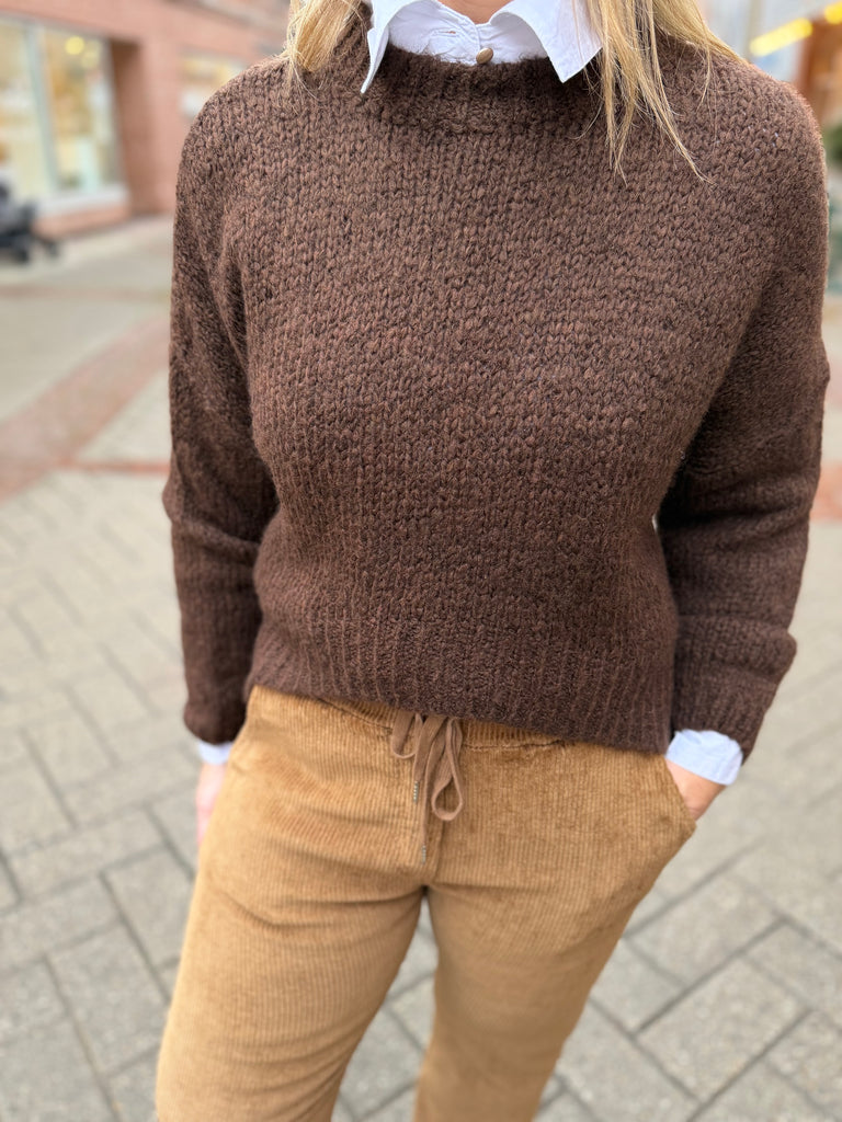 Qnuz 9199 knit blouse choco