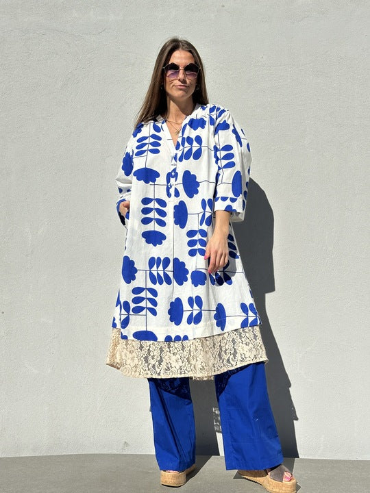 Gaspar 2601716 Mumbai dress print lace royal