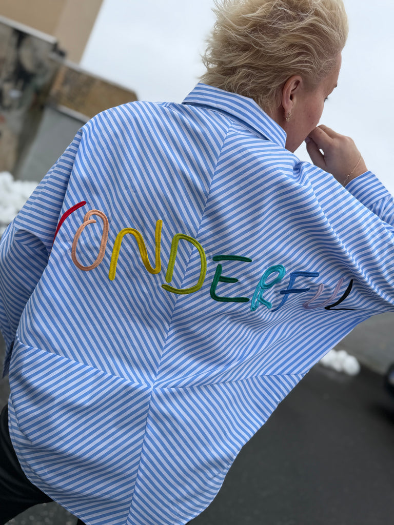 Boho Love B1333 skjorte stripe blue