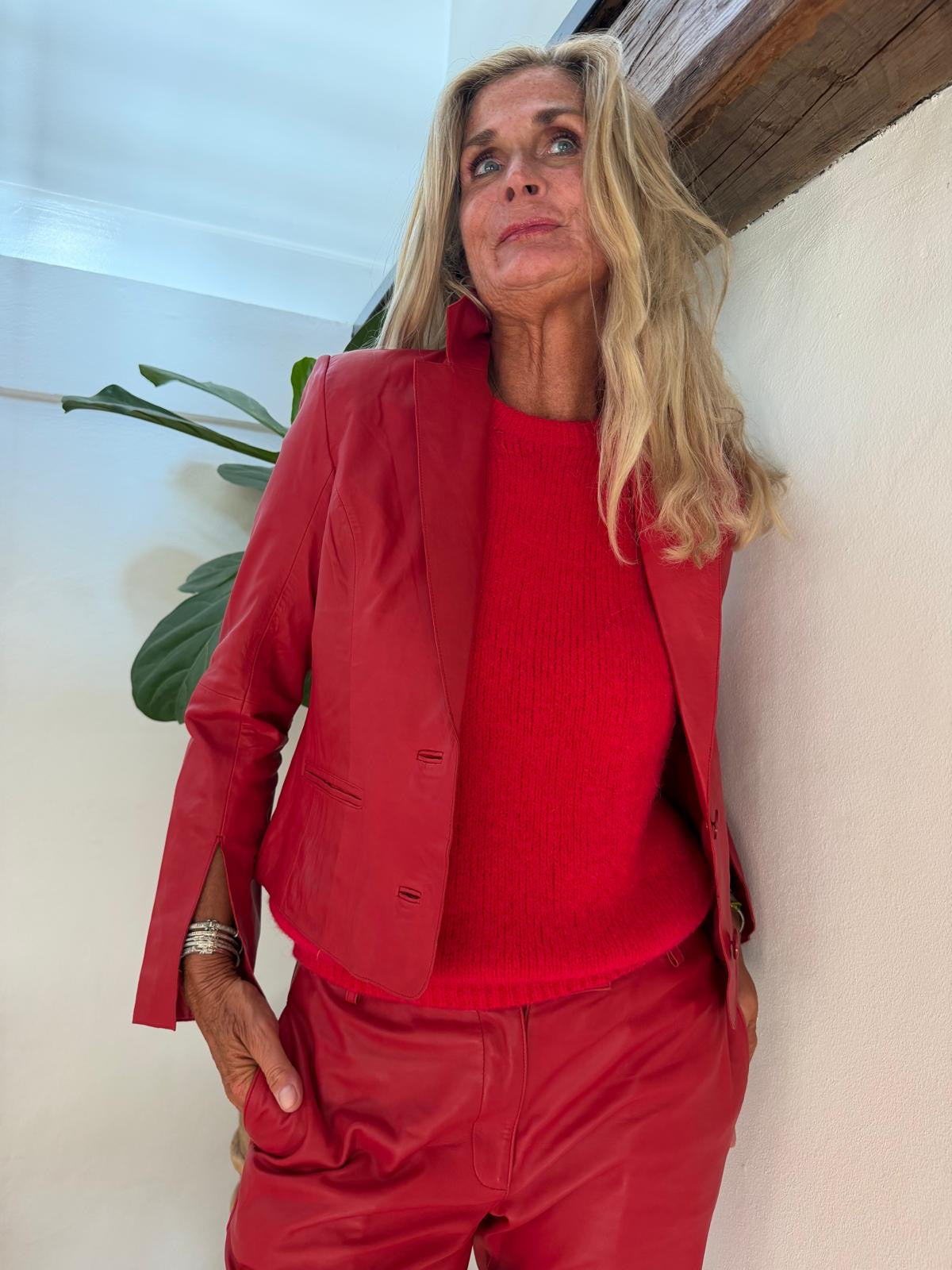 Depeche 51416 Savanna leather blazer red