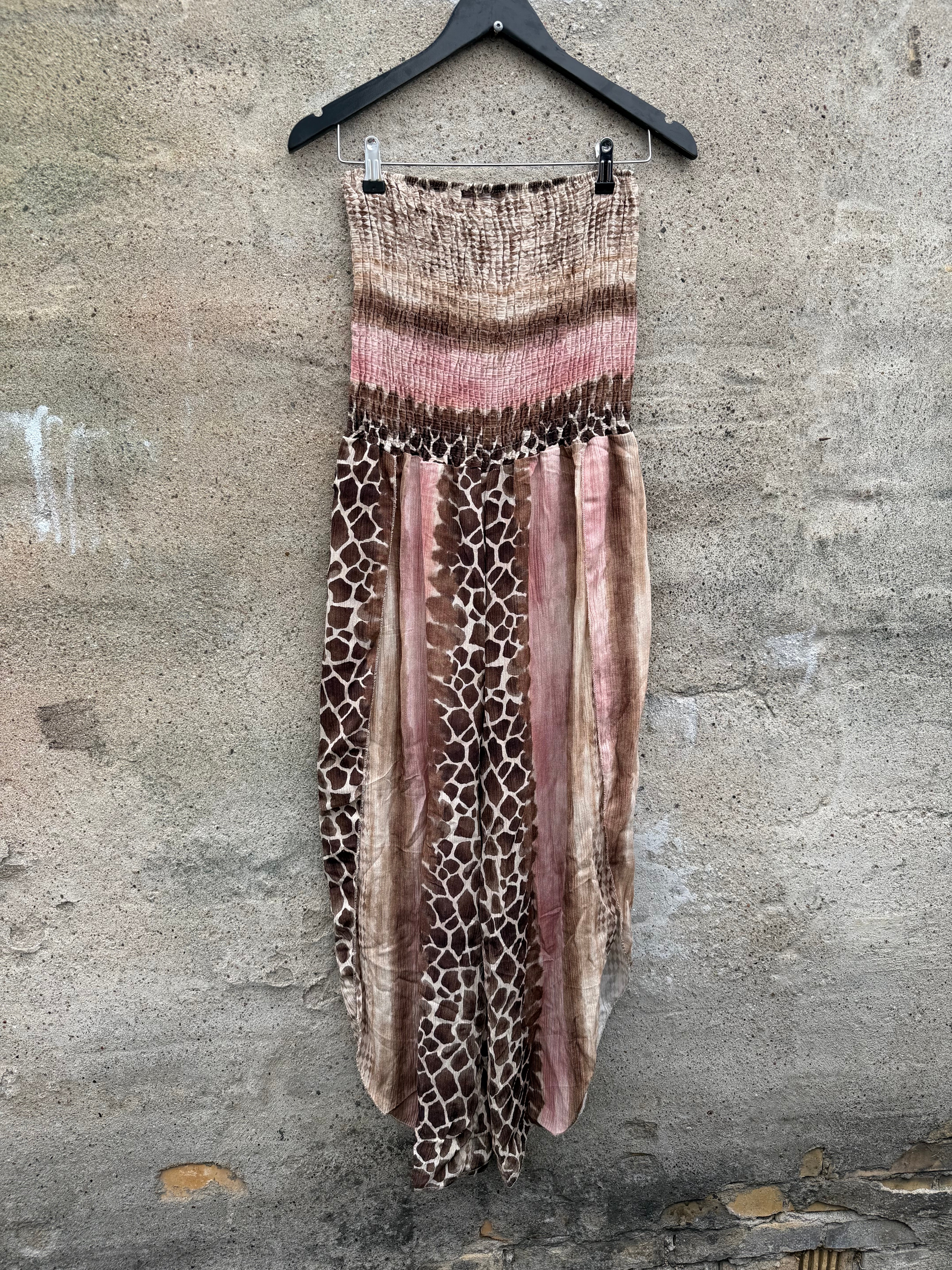 Cami jumpsuit highcut smock brown