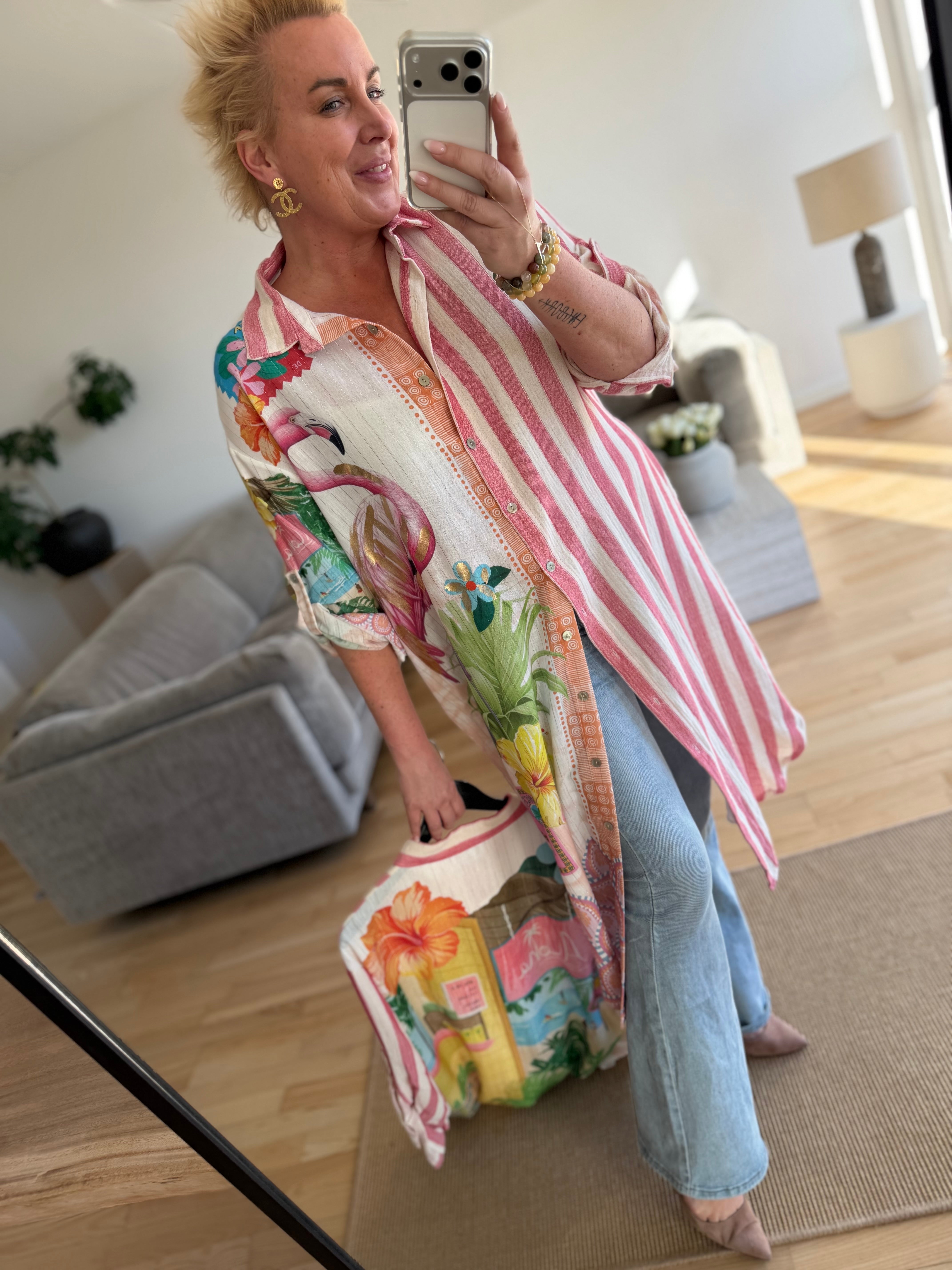 By Engbork Flamingo dress stripe