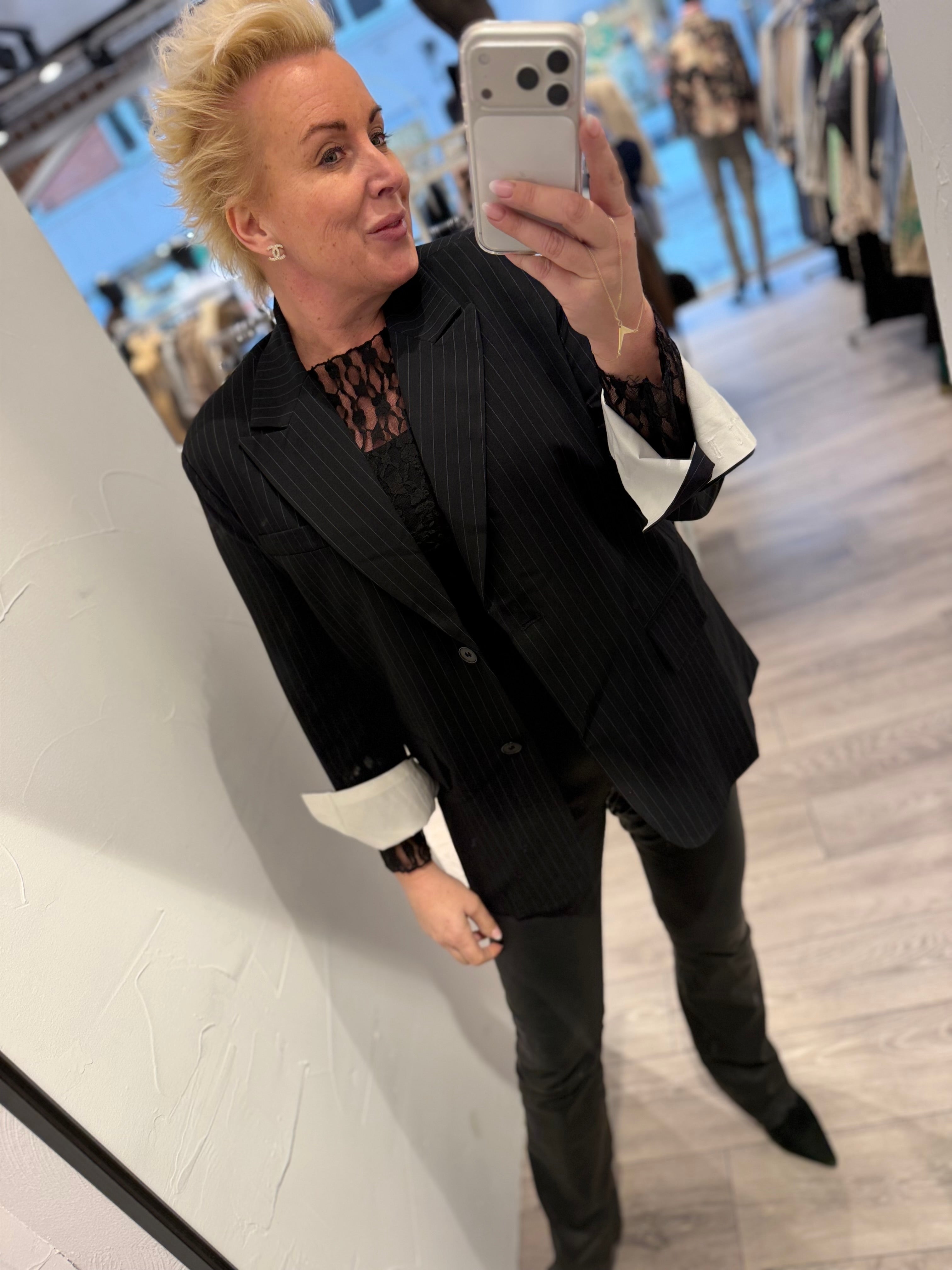 By Engbork Daisy blazer stripe black