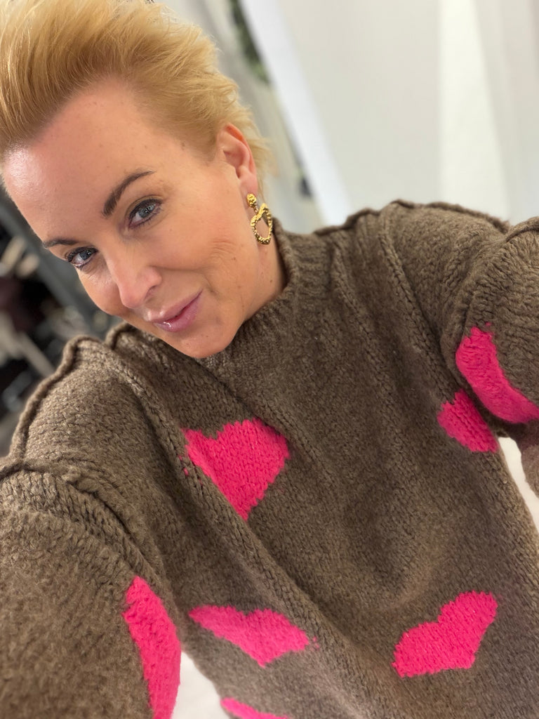 Boho Love B1313 strik hearts pink