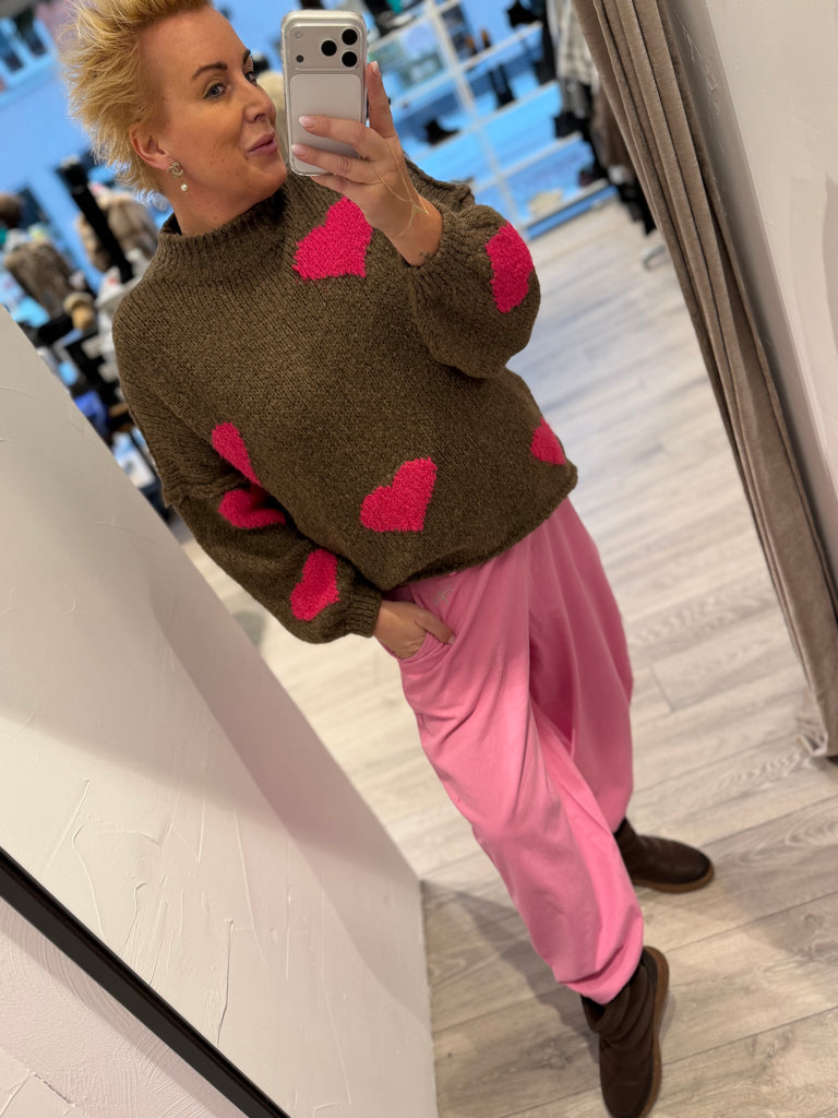 Boho Love B1313 strik hearts pink