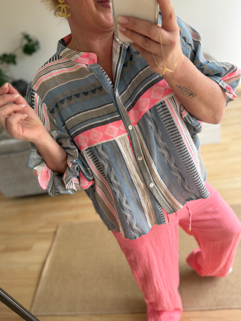 By Engbork Villa boheme bluse stripe blue