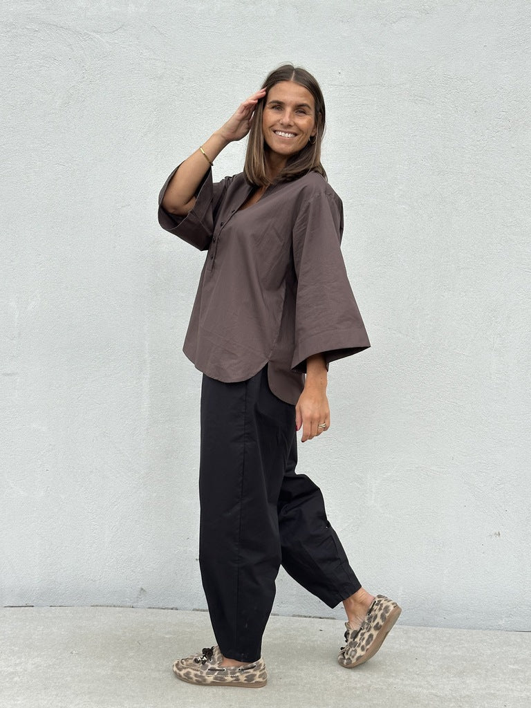 Gaspar 2601346 Mumbai blouse poplin brown