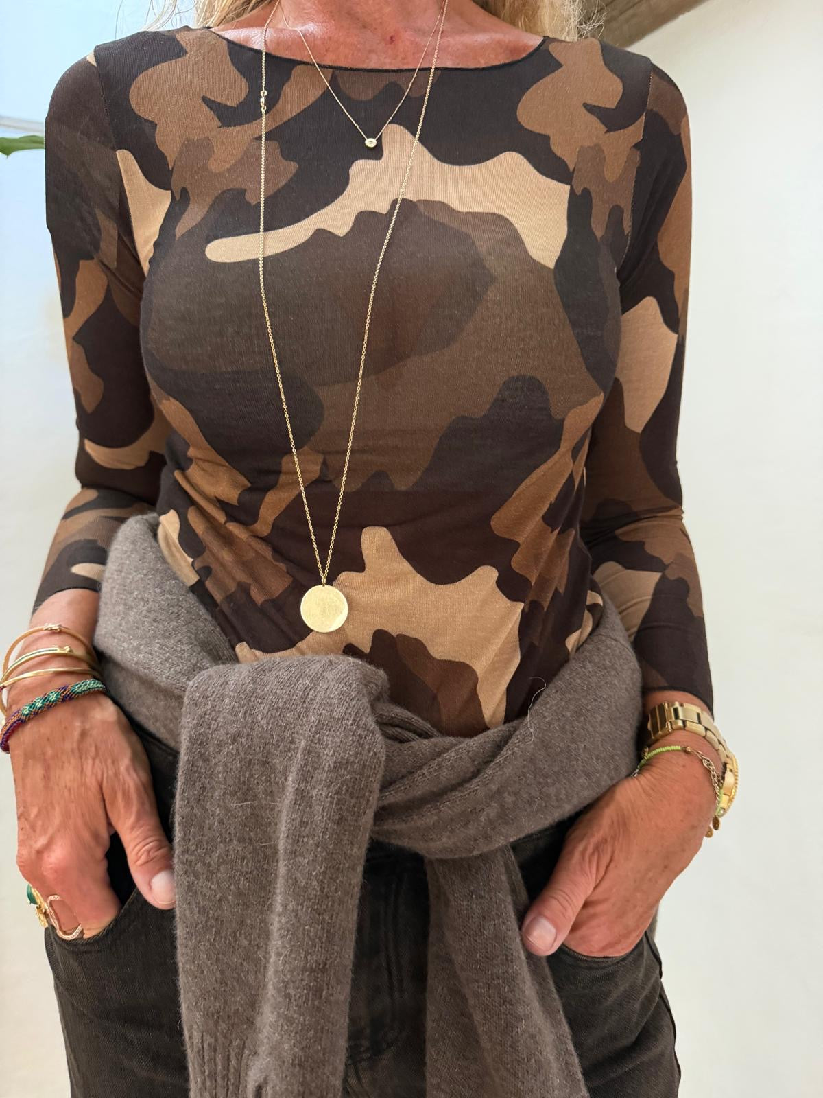CABANA Living 12733 Cash blouse camo mou