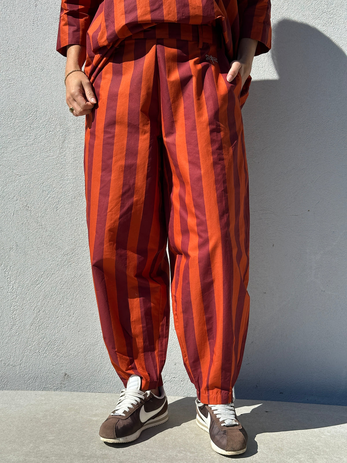 Gaspar 2607922 Colorado stripe pants burnt sienna