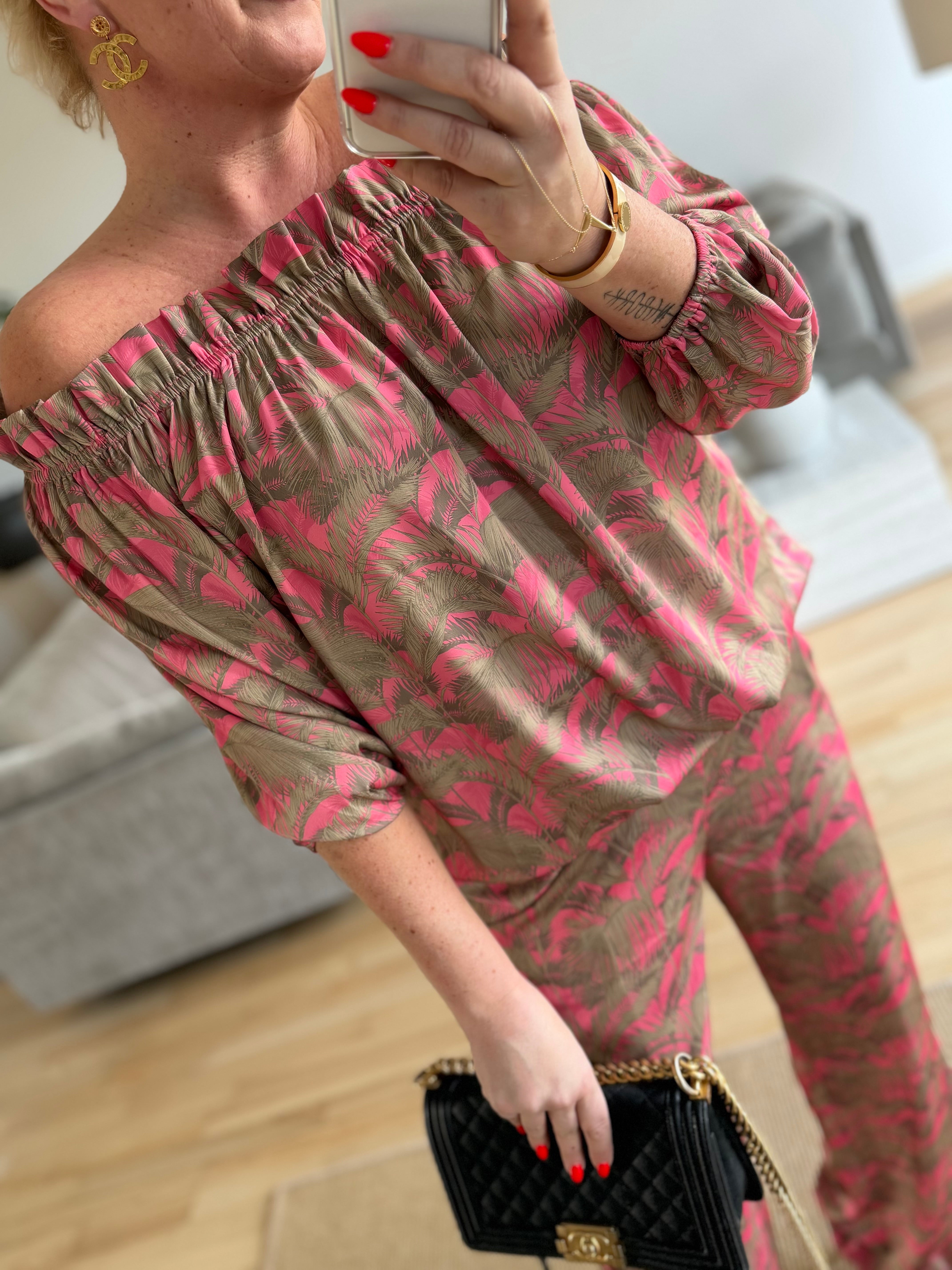 Design By Laerke Elisabeth bluse pink palm