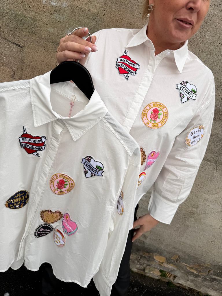 By Engbork Boss Babe skjorte white